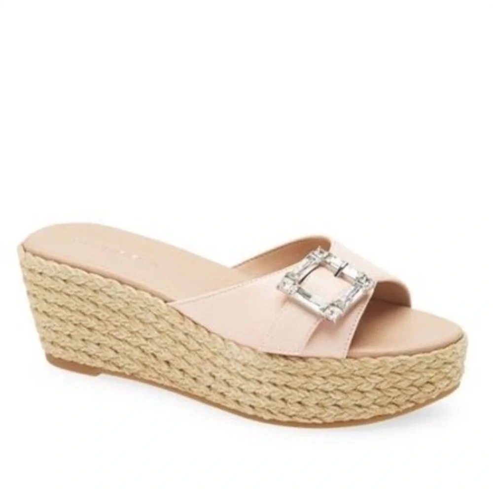 New Stuart Weitzman June 75 Wedge Slide Sandal in Pink Size 8 - Picture 3 of 12